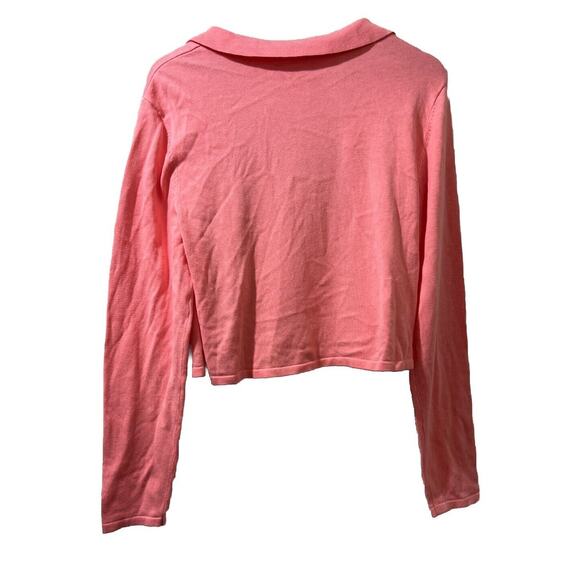 Isaac Mizrahi Live! Always Collared Cardigan Women's Top Sweater Large Pink - Picture 8 of 12